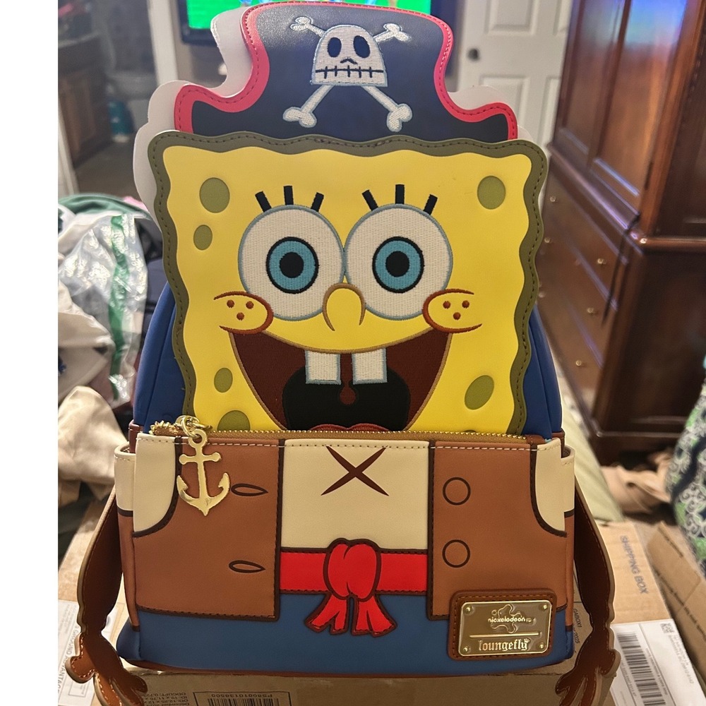 Loungefly Nickelodeon SpongeBob SquarePants Pirate Cosplay Mini Backpack NEW